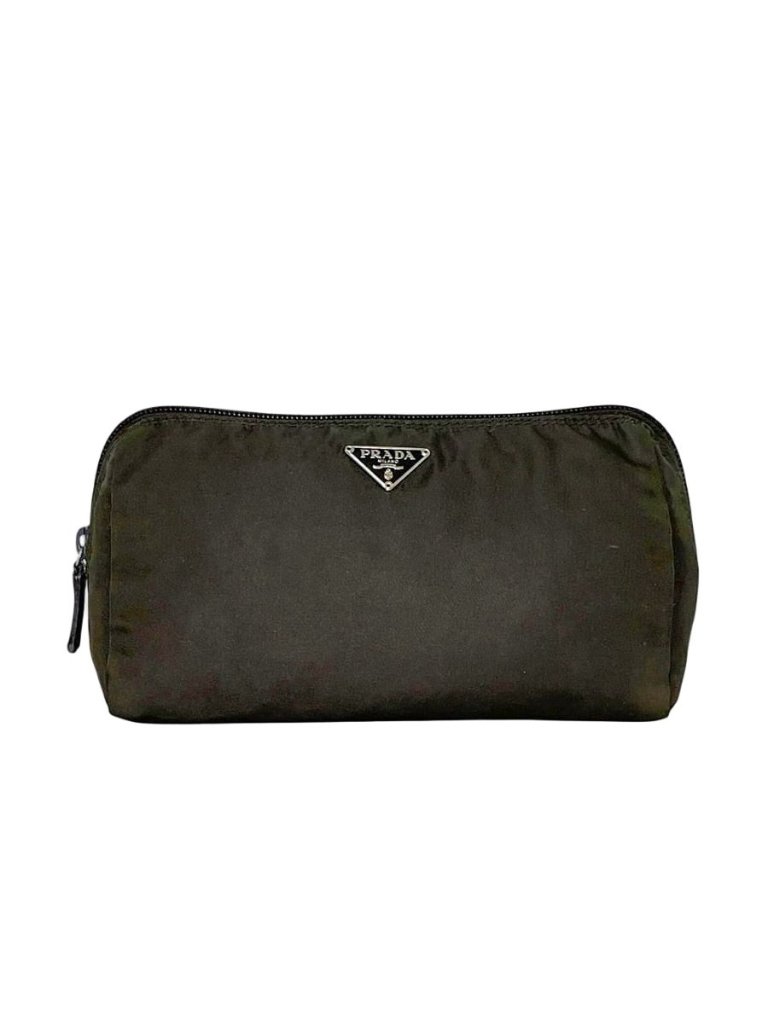 Prada Pouch Dark Brown Burnt Tessuto Case Nylon 31 Zipper